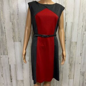 Studio I Plus Size Belted Sheath Dress